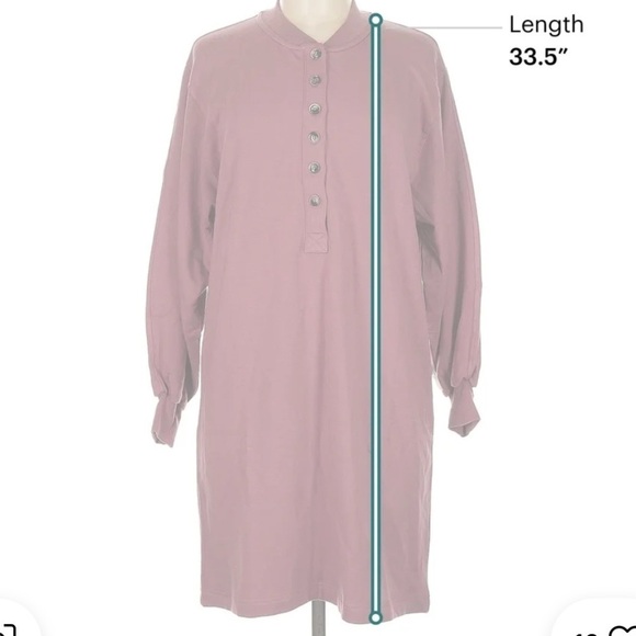 Summersalt Purple Red Mauve Softest French Terry Henley Dress Medium - Picture 2 of 6